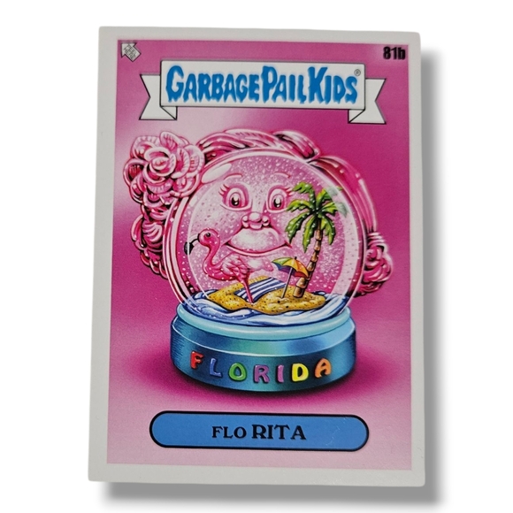 Topps Garbage Pail Kids Flo Rita Card - Pink and Blue - Picture 1 of 2